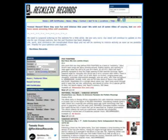 Reckless.com(Reckless Records Chicago) Screenshot