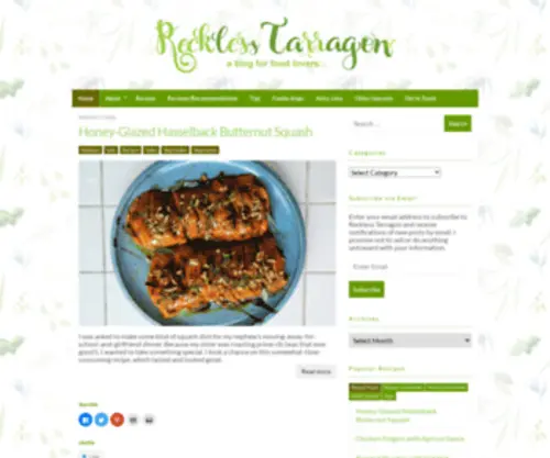 Recklesstarragon.com(A blog for food lovers) Screenshot