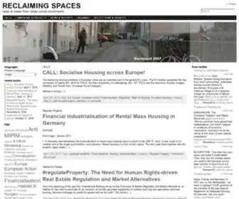 Reclaiming-Spaces.org(RECLAIMING SPACES) Screenshot