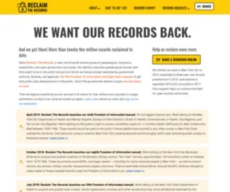 Reclaimtherecords.org(Reclaim The Records) Screenshot