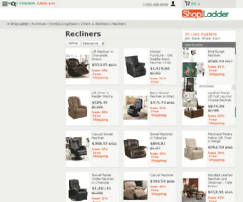 Reclinershowroom.com(Leather, Massage, Glider, Reclining Chairs) Screenshot