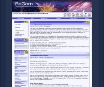 Recom.org(The WorldWide Malaysian Students Network) Screenshot