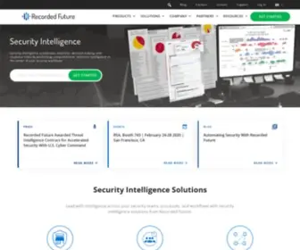 Recordedfuture.com(Recorded Future combines analytics with human expertise to produce superior security intelligence) Screenshot
