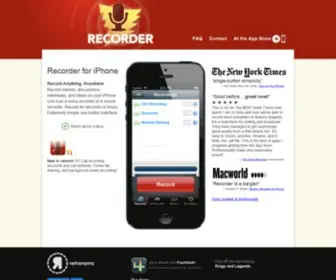 Recordertheapp.com(The iPhone Recorder) Screenshot