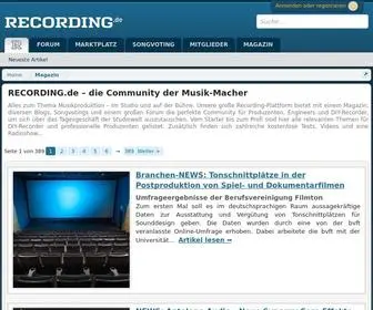 Recording.de(Alles zum Thema Musikproduktion) Screenshot