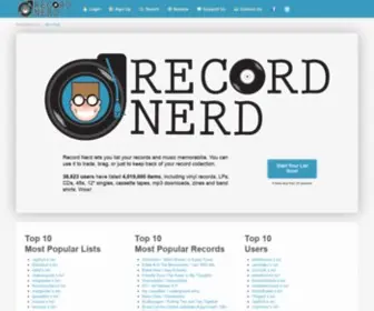 Recordnerd.com(List Your Vinyl Records) Screenshot