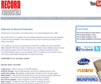 Recordproduction.com(Recording Studio and Music Production resource helping a new generation of recordist and mixer) Screenshot