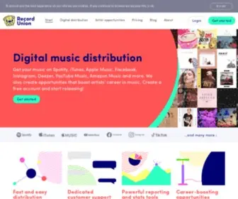 Recordunion.com(Get your music to millions of listeners) Screenshot