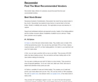 Recovendor.com(Find the World's Most Recommended Vendors) Screenshot