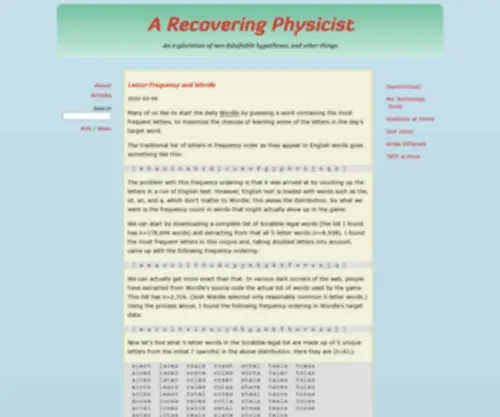 Recoveringphysicist.com(A Recovering Physicist) Screenshot
