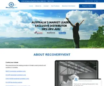 Recoveryvent.com.au(ERV, HRV, AHU System Australia) Screenshot