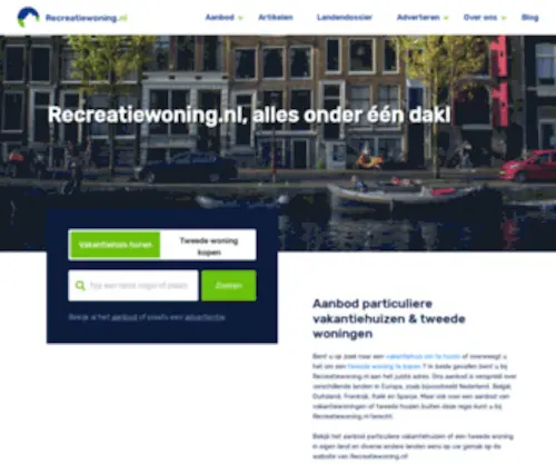 Recreatiewoning.nl(Vakantiehuizen en tweede woningen) Screenshot