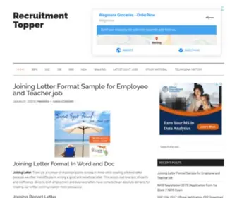 Recruitmenttopper.com(State & Central Govt Recruitments Info) Screenshot
