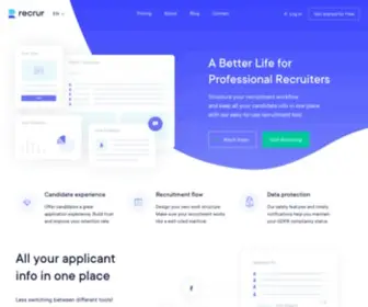 Recrur.com(Recruitment made productive & transparent) Screenshot