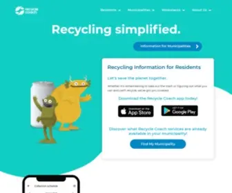 Recyclecoach.com(Recycle coach) Screenshot