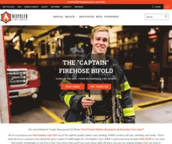 Recycledfirefighter.com(USA Made EveryDay Carry Wallets and Backpacks from Recycled Fire Hose) Screenshot