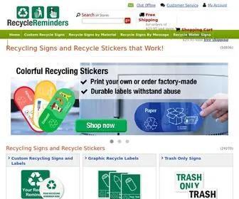 Recyclereminders.com(Recycling Signs & Recycle Stickers) Screenshot