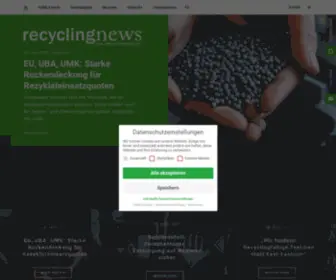 Recyclingnews.de(Recyclingnews informiert über die ganze Bandbreite der Recycling­) Screenshot