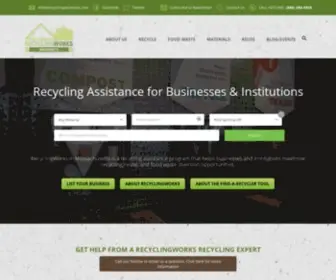 Recyclingworksma.com(Recycling Assistance for Businesses & Institutions) Screenshot