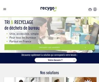 Recygo.fr(Recygo propose des solutions de tri et de recyclage pour vos déchets de bureau) Screenshot