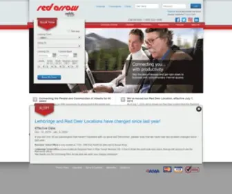Redarrow.ca(Red Arrow Motorcoach) Screenshot