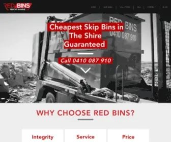 Redbinsskiphire.com.au(Red Bins) Screenshot