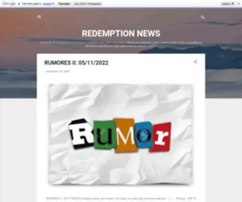 Redemption3301.blogspot.com(ACERVO REDEMPTION NEWS) Screenshot