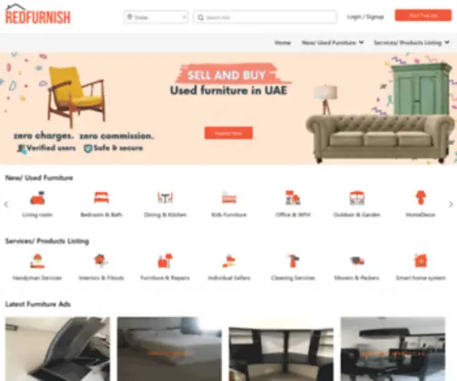 Redfurnish.com(Redfurnish UAE) Screenshot