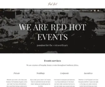 Redhotevents.co.za(Passion for the extraordinary) Screenshot