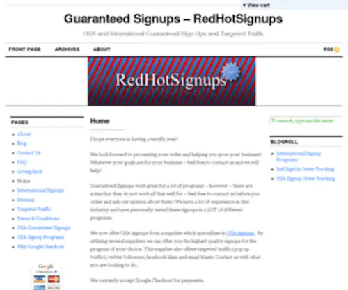 Redhotsignups.com(Guaranteed Signups) Screenshot