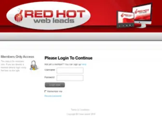 Redhotwebleads.com(Red Hot Web Leads) Screenshot