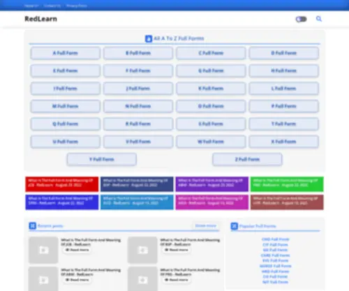 Redlearn.in(Redlearn is a full form related blog) Screenshot