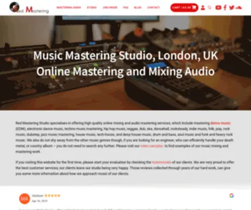 Redmastering.co.uk(Online Mastering and Audio Mixing Studio) Screenshot