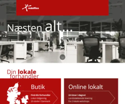 Redoffice.dk(Kontorforsyning, kontorartikler, kontormaskiner, kontormøbler) Screenshot