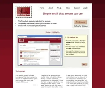 Redstampmail.com(Simple email service for the elderly and the impaired) Screenshot
