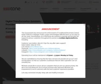 Redtone.com(REDtone is a leading integrated telecommunications and digital infrastructure services provider) Screenshot
