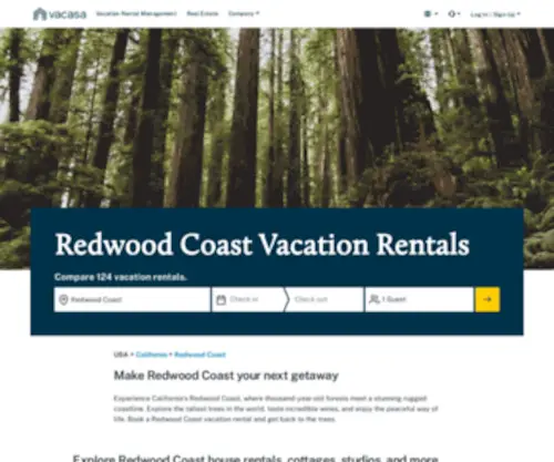 Redwoodcoastvacationrentals.com(Redwood Coast Vacation Rentals) Screenshot