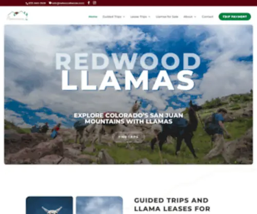 Redwoodllamas.com(Explore Colorado's San Juan Mountains with Llamas) Screenshot