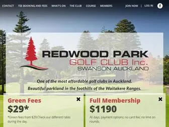 Redwoodparkgolf.co.nz(Redwood Park Golf Club) Screenshot