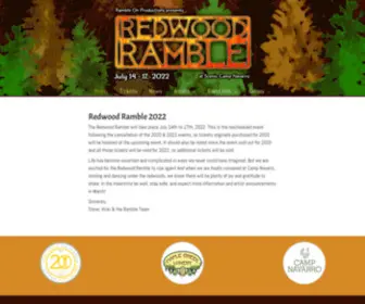 Redwoodramble.com(Family-friendly music festival in Northern California) Screenshot