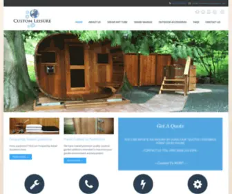 Redwoodsaunas.com(Custom Leisure Products Cedar Barrel Saunas and Hot Tubs) Screenshot