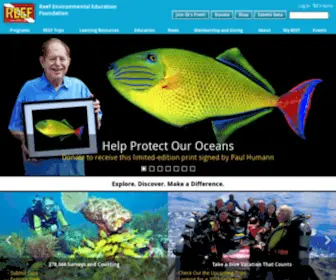 Reef.org(Reef Environmental Education Foundation) Screenshot