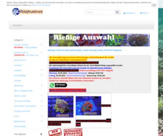 Reefnature.de(ReefNature Meerwasser Shop Korallen Anemonen) Screenshot