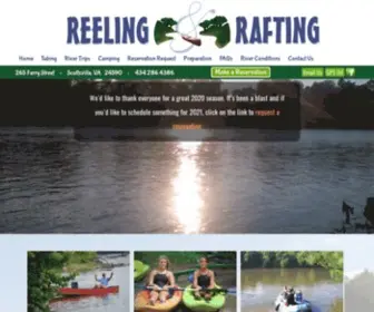 Reelingandrafting.com(James River Reeling & Rafting) Screenshot