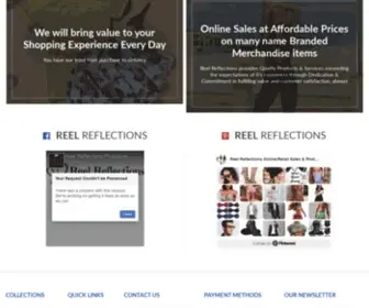 Reelreflectionsonline.com(Reel Reflections Online Retail Sales) Screenshot