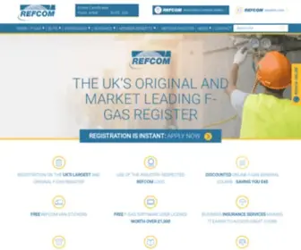 Refcom.org.uk(The UK's market leading F gas certification scheme) Screenshot