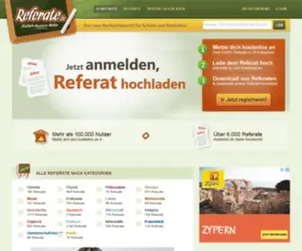 Referate.de(Hausaufgaben, Referate und Hausarbeiten) Screenshot
