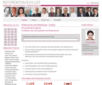 Referenten.de(Referenten, Gastredner, Key-Note Speaker oder Moderatoren) Screenshot