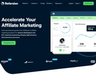 Refersion.com(Affiliate Marketing & Tracking Software) Screenshot