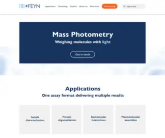 Refeyn.com(Characterization of biomolecules and AAVs with light ) Screenshot